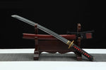 Clay Tempered T10 Steel Wakizashi Real Hamon Razor Sharp Samurai Sword Red Black