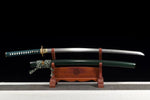 Top Japanese Hitatsura Hamon Katana Authentic Samurai Sword Razor Sharp Green