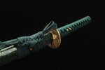 Authentic Clay Tempered T10 Steel Real Hamon Sharp Green Tiger Katana Sword