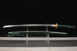 Authentic Clay Tempered T10 Steel Real Hamon Sharp Green Tiger Katana Sword