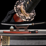 Top Japanese Hitatsura Hamon Katana Handmade Authentic Clay Tempered T10 Steel