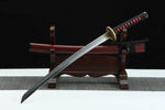 Clay Tempered T10 Steel Wakizashi Real Hamon Razor Sharp Samurai Sword Red Black