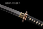 Top Japanese Hitatsura Hamon Katana Handmade Authentic Clay Tempered T10 Steel